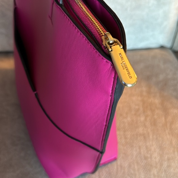 Karl Lagerfeld Paris Chantelle pink  magenta pink tote bag. - Picture 4 of 7